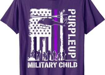 Purple Up for Military Kids USA Flag Military Child Month T-Shirt