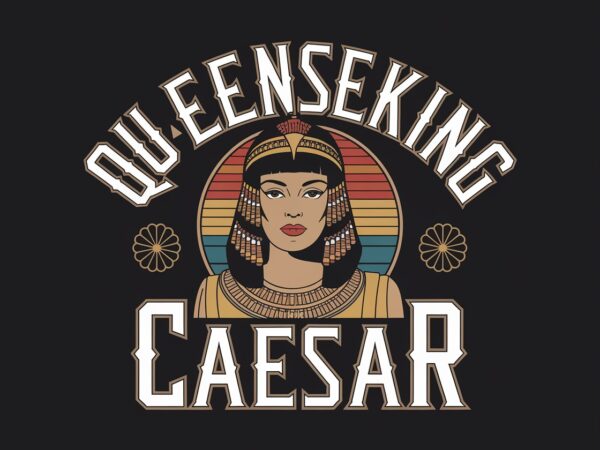 Queen cleopatra’s retro reign t shirt illustration