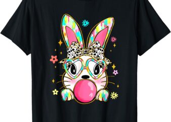 Rabbit Bunny Blowing Bubble Gum Easter Day T-Shirt