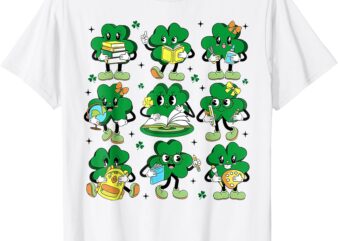 Reading Shamrock St Patricks Day Irish Teacher T-Shirt