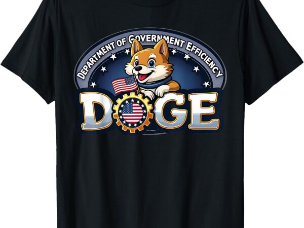 Real usa flag doge crypto meme dept of government efficiency t-shirt