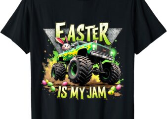 Retro Easter Is My Jam Monster Truck Off-Road Fun Graphic T-Shirt