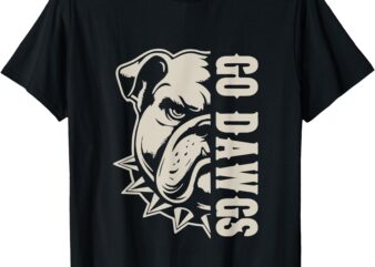 Retro Go Dawgs Funny Bulldog Vintage Cute For Men Women Kids T-Shirt