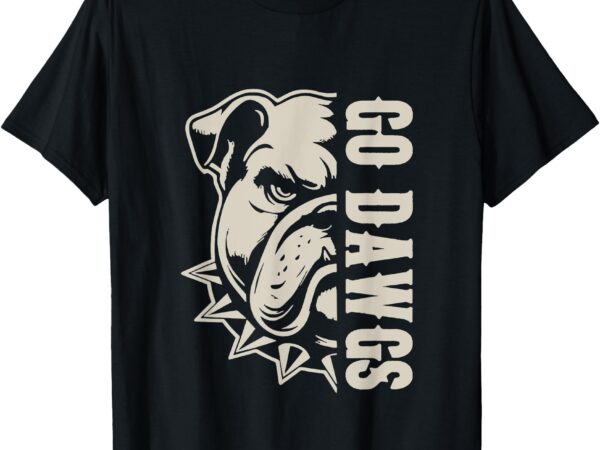 Retro go dawgs funny bulldog vintage cute for men women kids t-shirt