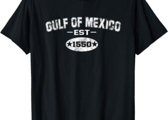 Retro Gulf of Mexico Est 1550 Mexican Flag T-Shirt