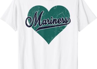 Retro Mariners Nickname Shirt Vintage Mariners Heart T-Shirt