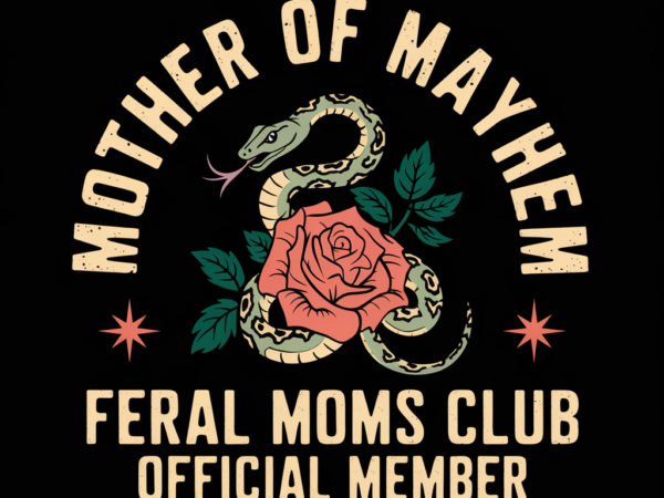 Retro mother of mayhem feral moms club moms mothers day t-shirt lb80