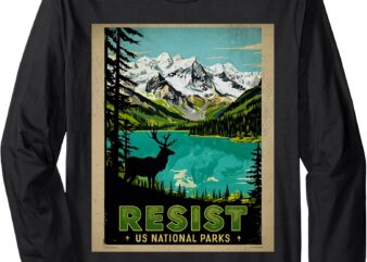 Retro RESIST ALT US National Park NPS Service Vintage Trump Long Sleeve T-Shirt