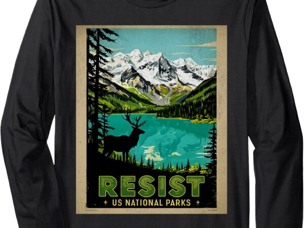 Retro resist alt us national park nps service vintage trump long sleeve t-shirt