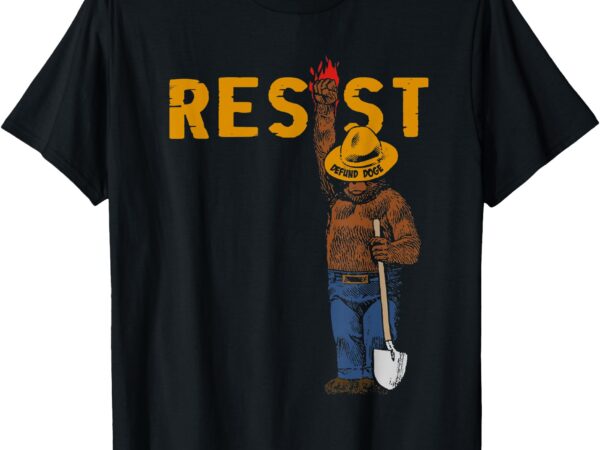 Retro smokey the resist bear funny bear tees t-shirt