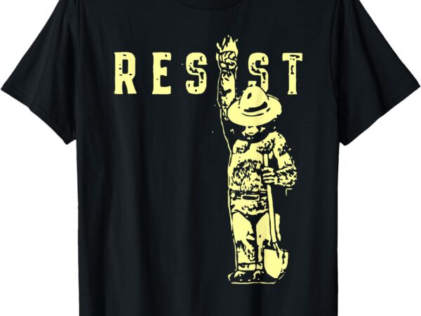 Retro smokey the resist bear women’s men t-shirt