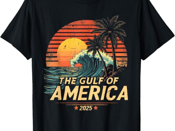 Retro vintage gulf of us america 2025 american flag mexico t-shirt