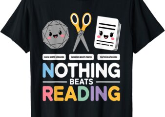 Rock Paper Scissors Nothing Beats Reading Funny Costume T-Shirt