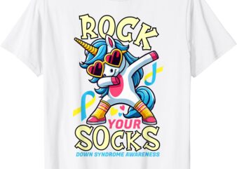 Rock Your Socks Down Syndrome Awareness Day Unicorn WDSD T-Shirt