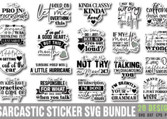 Sarcastic Sticker T-shirt Bundle Sarcastic Sticker Svg Bundle