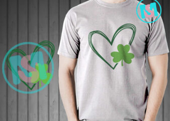 Shamrock Heart SVG, St.patrick day SVG, Irish Day SVG