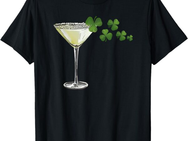 Shamrock wine glass, st patricks paddys day irish martini t-shirt