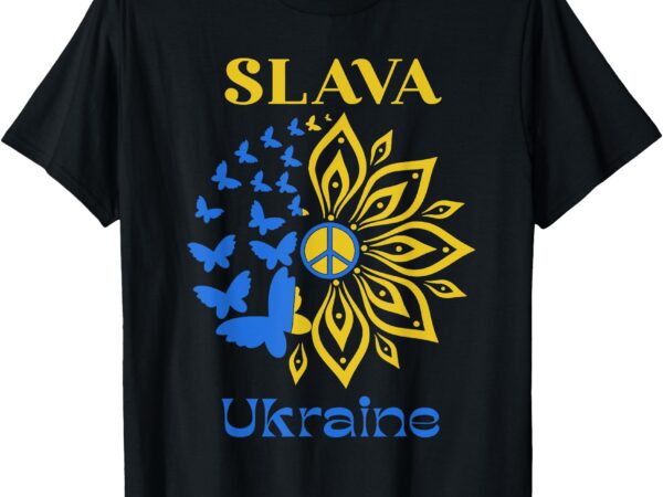 Slava ukraini sunflower ukraine sunflower ukrainian flag t-shirt