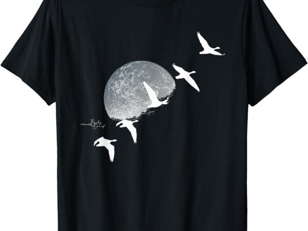 Snowgeese silhouette & the moon t-shirt