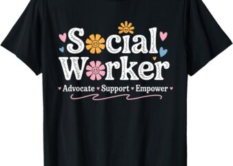 Social Worker Appreciation Flower Social Work Month 2025 T-Shirt