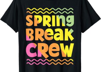 Spring Break Crew Retro Groovy 2025 Kids Boys T-Shirt