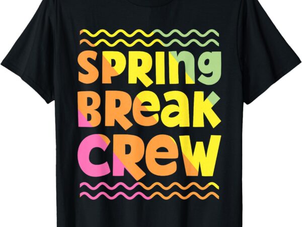 Spring break crew retro groovy 2025 kids boys t-shirt