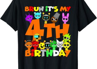 Sprunki Birthday Party 4th Birthday Toys Kids Girls Boys T-Shirt