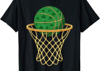 St Patrick’s Basketball Green Shamrock Basketball T-Shirt