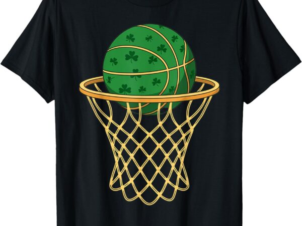 St patrick’s basketball green shamrock basketball t-shirt