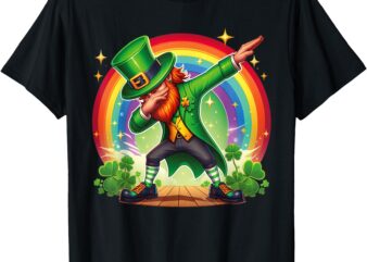 St Patricks Day Dabbing Leprechaun Boys Girls Men Dab Dance T-Shirt