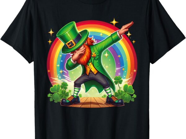 St patricks day dabbing leprechaun boys girls men dab dance t-shirt