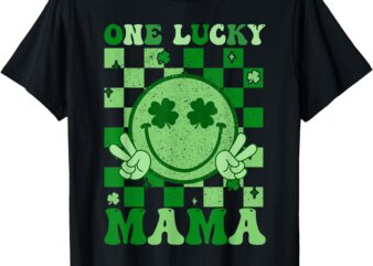 St Patricks Day Family Matching Groovy One Lucky Mama T-Shirt