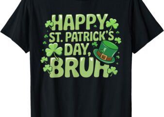 St Patricks Day shirts for Kids Bruh Women Boys Shamrock T-Shirt