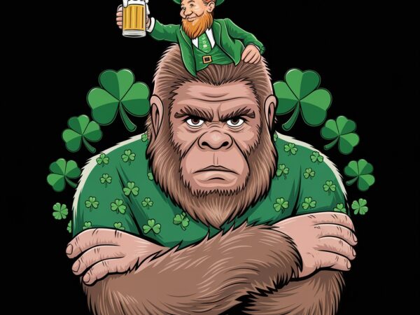 St. patrick’s bigfoot graphic irish leprechaun