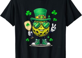 St. Patrick’s Day Funny Lucky Pickleball Irish Shamrock T-Shirt