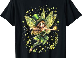 St. Patricks Day Magical Fairy Shamrock for Women and Kids T-Shirt