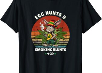 Stoned Easter Bunny With Joint 4_20 Marijuana Easter 420 Day T-Shirt