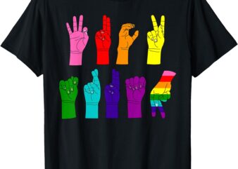 Subtle Anti-Trump ASL Sign Language LGBTQ+ Resist Protest T-Shirt