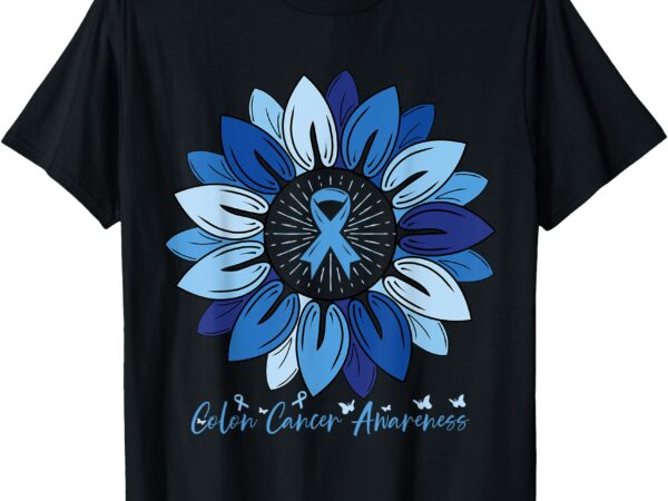 Sunflower colon cancer awareness month t-shirt