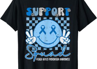 Support Squad Child Abuse Prevention Awareness Smile Face T-Shirt