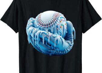 Baseball Drip Ice Cream Sprinkles Baseball Glove T-Shirt