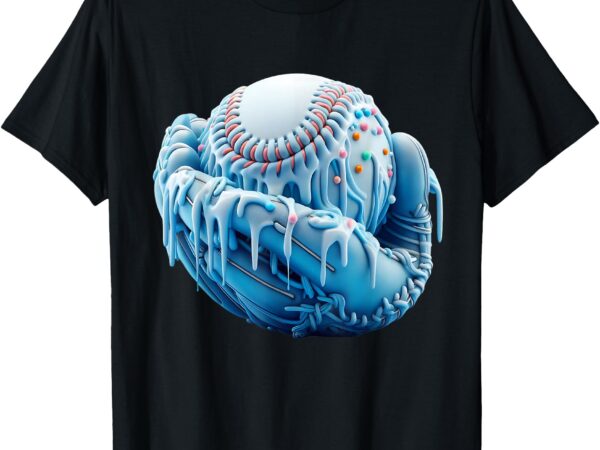 Baseball drip ice cream sprinkles baseball glove t-shirt