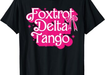 Foxtrots Deltas Tangos Retro Pink Coquette Bow T-Shirt