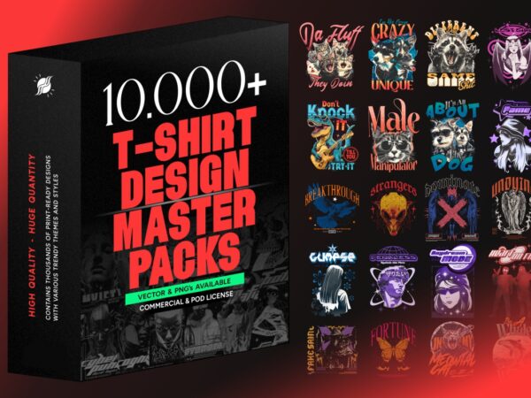 T-shirt designs master packs – t-shirt designs mega bundle | vector and png graphic tee ready to print