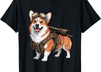 Tactical Corgi Dog Lovers Funny Pet Enthusiasts Design T-Shirt