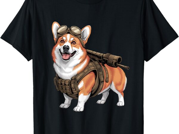 Tactical corgi dog lovers funny pet enthusiasts design t-shirt