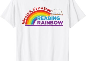 Take A Look it’s In A Book Reading Book Vintage Rainbow T-Shirt