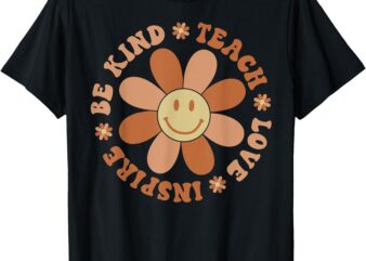 Teach Love Inspire Retro Smile Daisy Teachers Sped Teacher T-Shirt