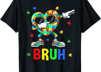 Bruh Dabbing Puzzle Funny Autism Awareness Teen Boys Kids T-Shirt