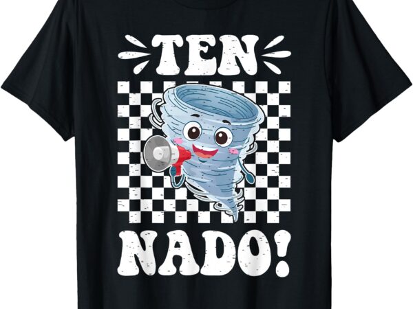 Ten nado groovy tornado 10th birthday boys girls kids t-shirt